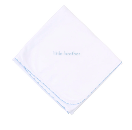 Little Brother/Sister Embroidered Receiving Blanket