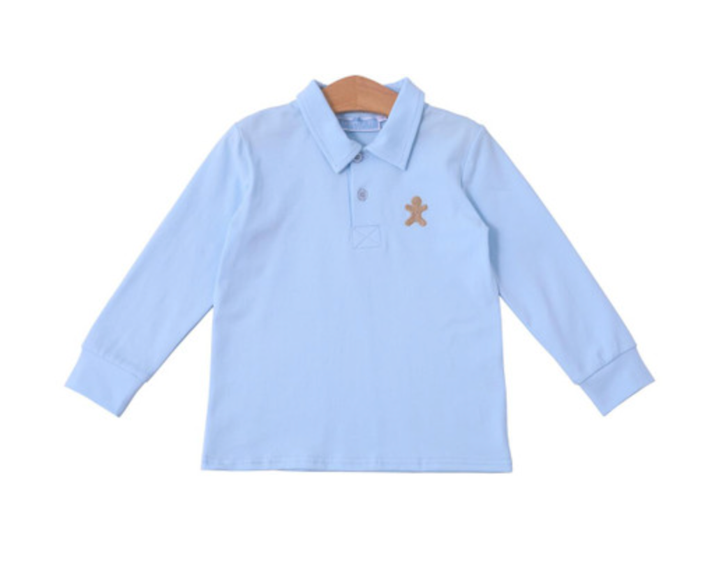 Trotter Street Kids Gingerbread Embroidery Polo