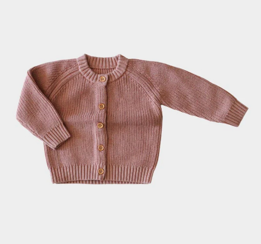 Baby Knit Cardigan in Rose