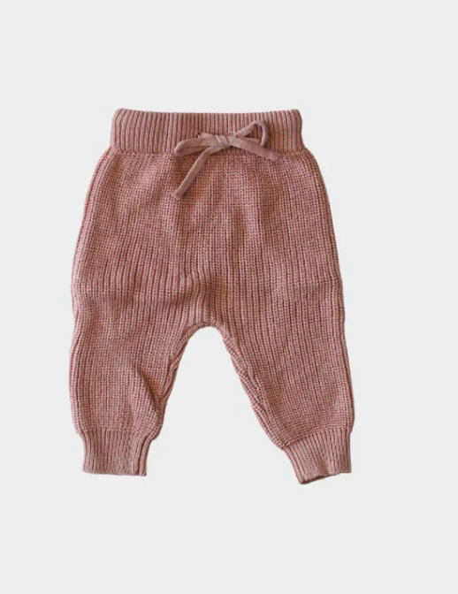 Baby Knit Pants in Rose