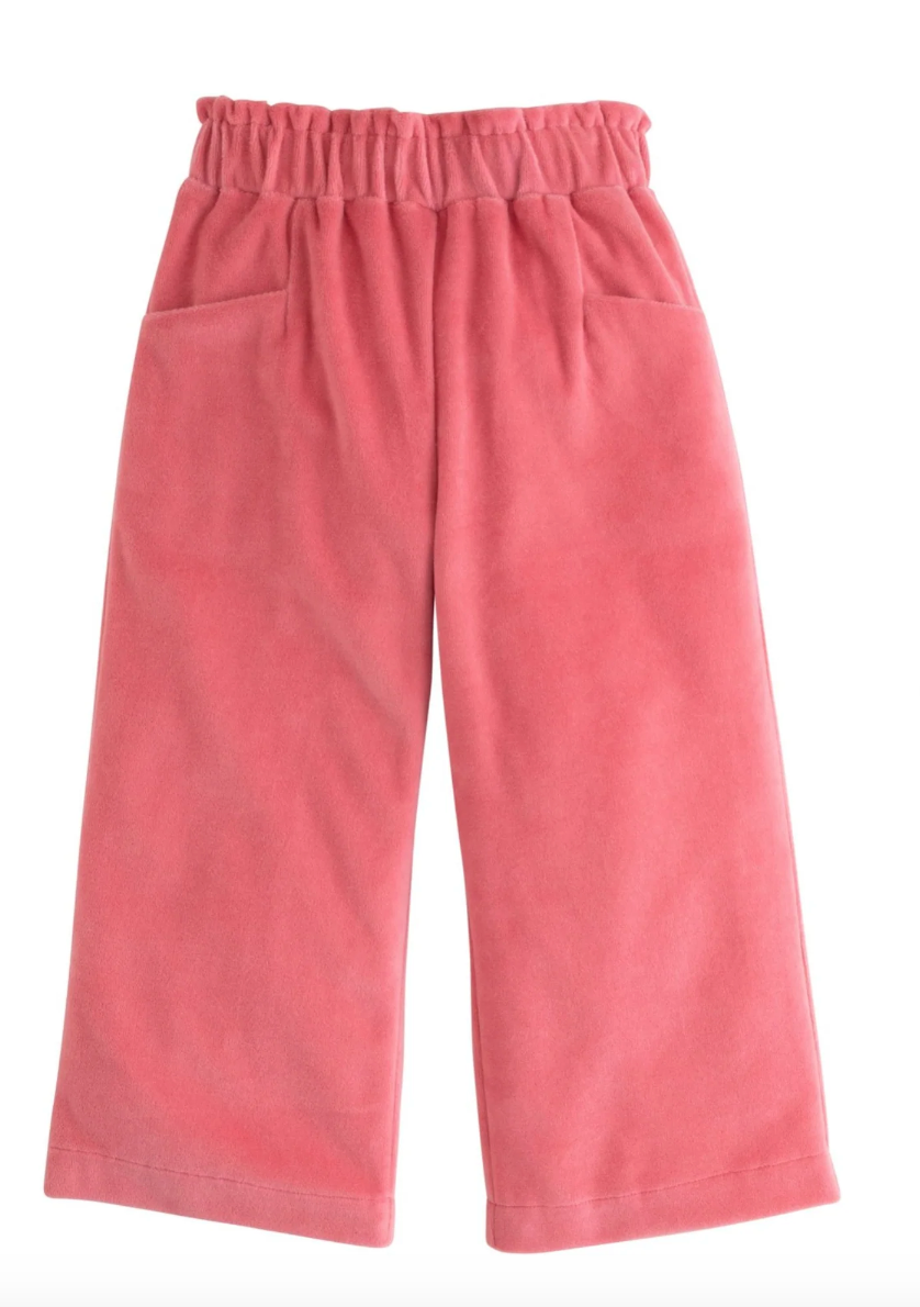 Cropped Palazzo Pants - Rose Velour