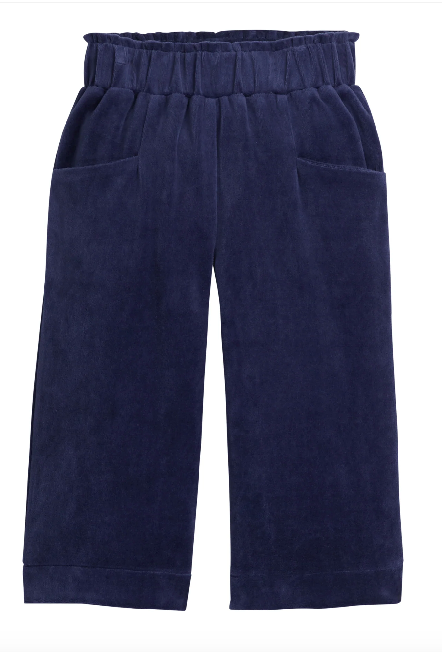 Cropped Palazzo Pants - Navy Velour