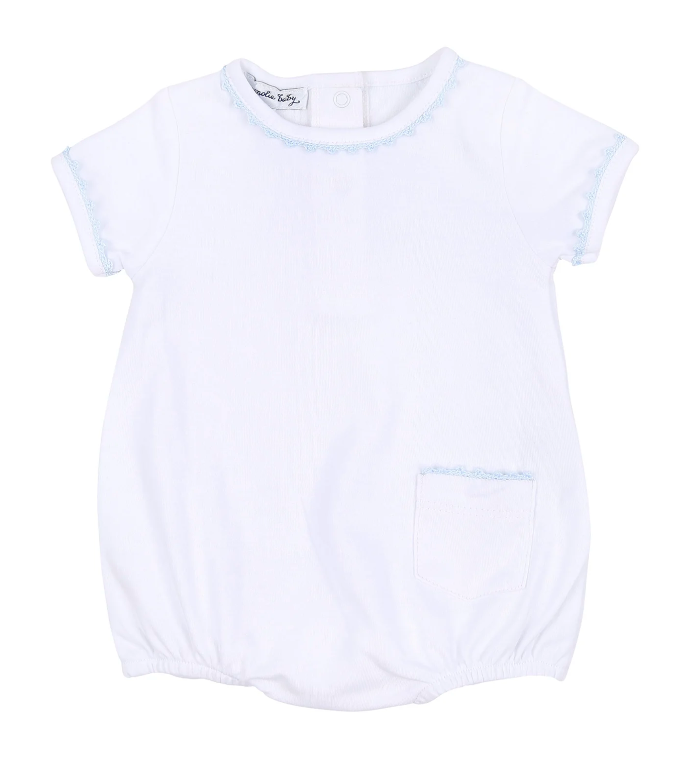 Baby Joy Embroidered S/S Bubble - BLUE
