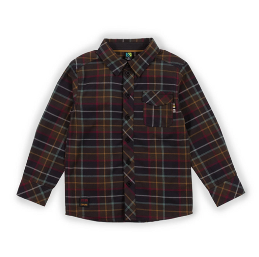 Boys Flannel- Olive