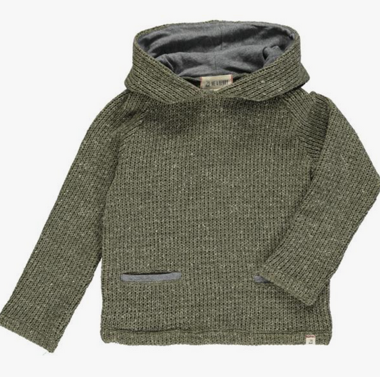 Green Knit Hooded Top