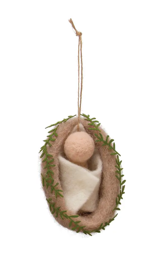 Wool Felt Baby Jesus Ornament