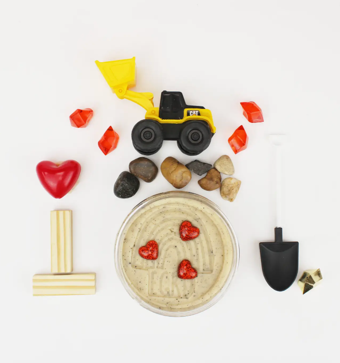 Valentines "I Dig You" Construction Sensory Play Dough Kit