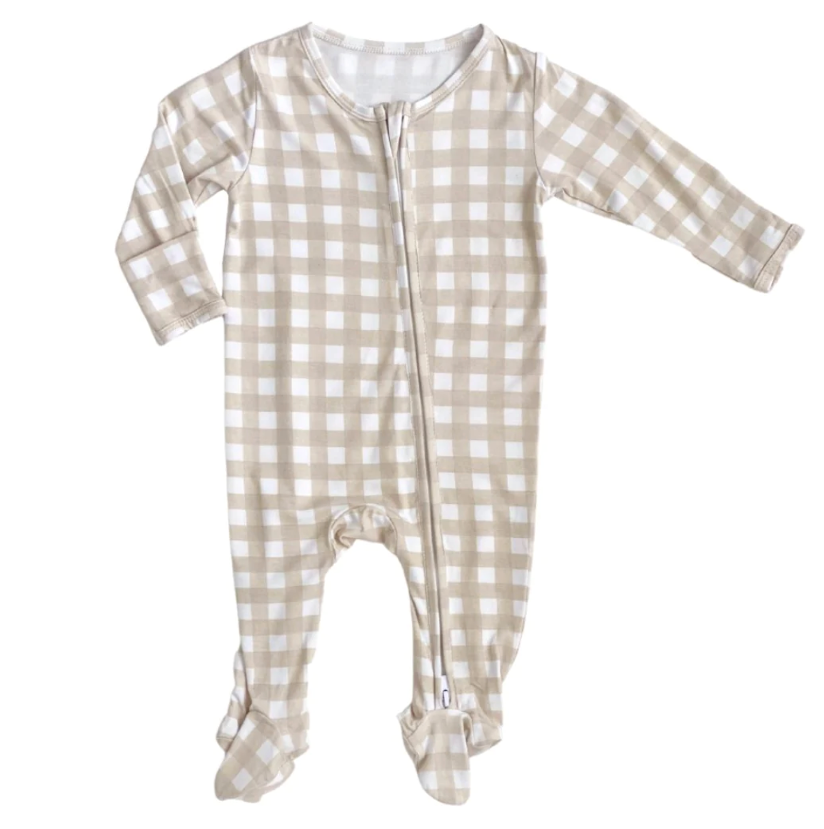 Zippered Footie in Gingham