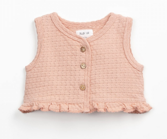Pink Textured jersey stitch top