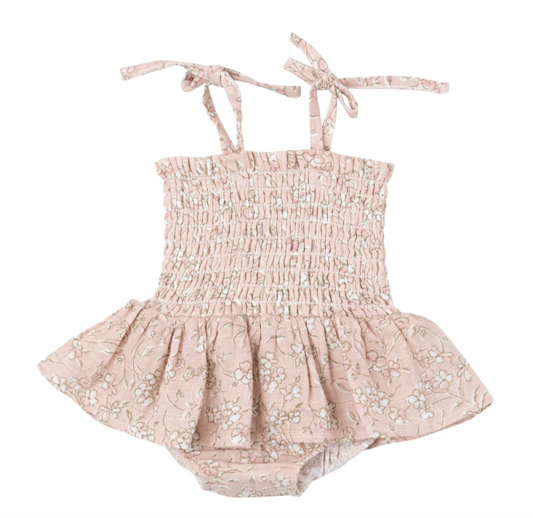 Baby's Breath Floral Smocked Bubble with Skirt