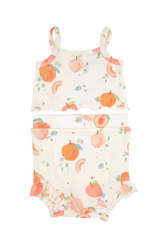 Spring Peaches Tank Top and High Waisted Shorts