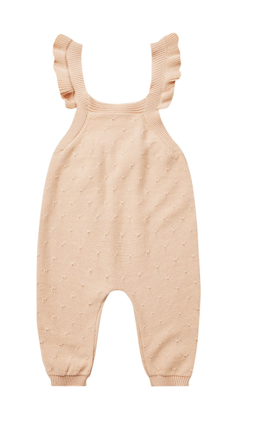pointelle knit overalls || shell