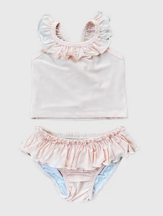 Baby Pink Two Piece Tankini Swimsuit
