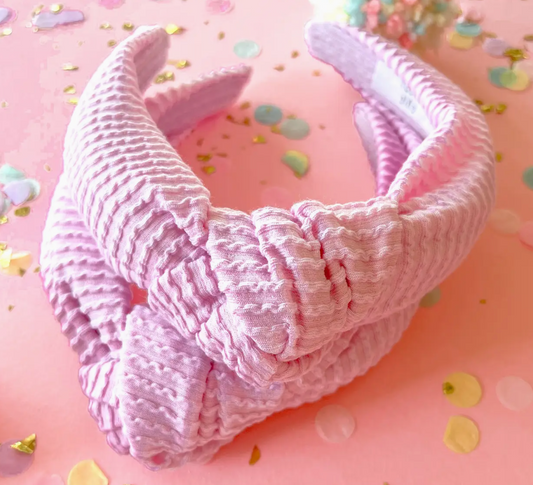 Light Pink Ribbed Knotted Headband