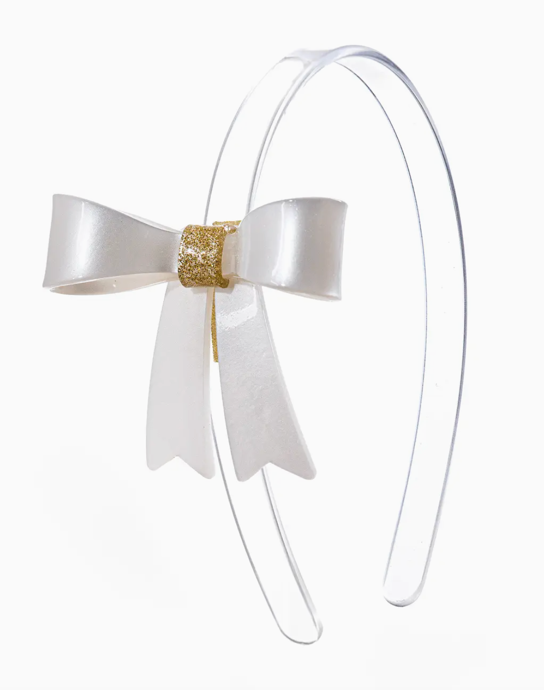 Bow French Pearlized White Headband