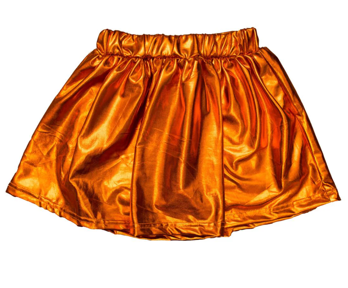 Orange Metallic Skort