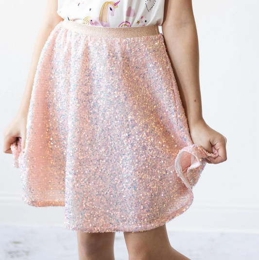 Pink Sequin Twirl Skirt