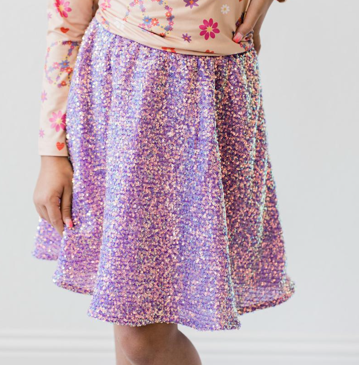 Purple Sequin Twirl Skirt