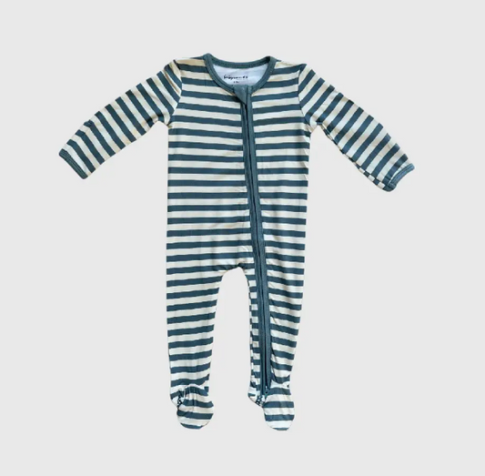 Storm Stripe Footie Romper