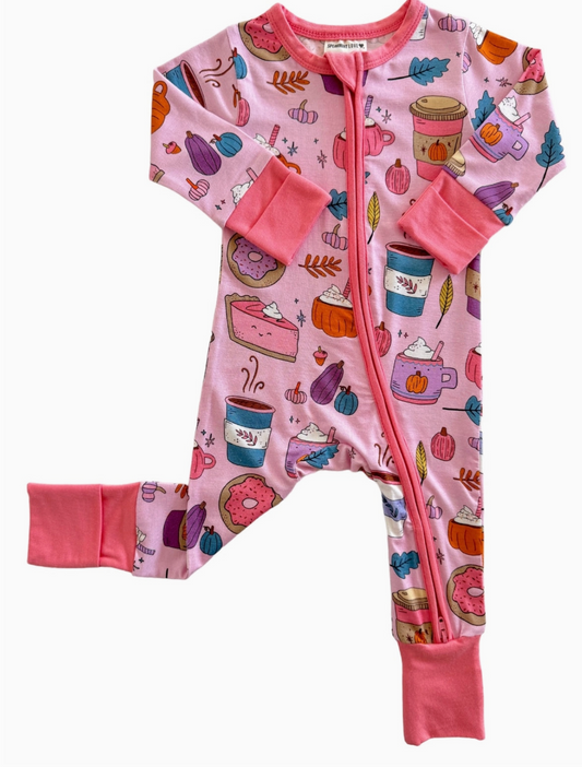 2-Way Convertible Zip Romper, Pumpkin Spice Latte Pink