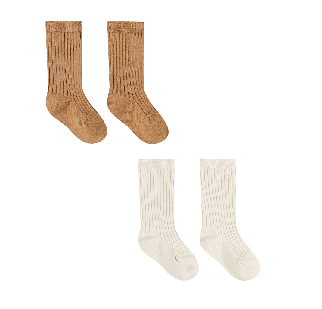 QM Ribbed Knee High Sock