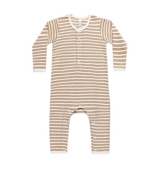 Golden Stripe Ribbed Baby Jumpsuit