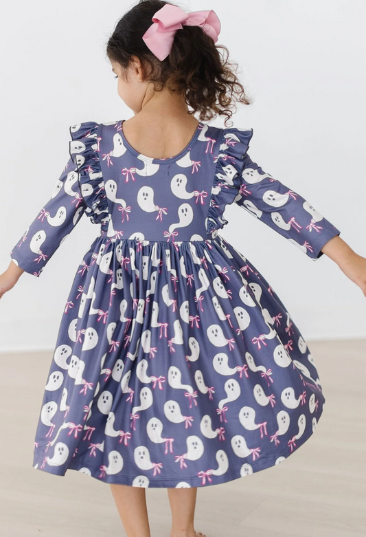 Tied with a Boo 3/4 Ruffle Twirl Dress