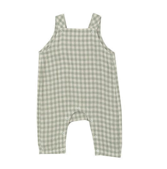 Mini Green Gingham Overall