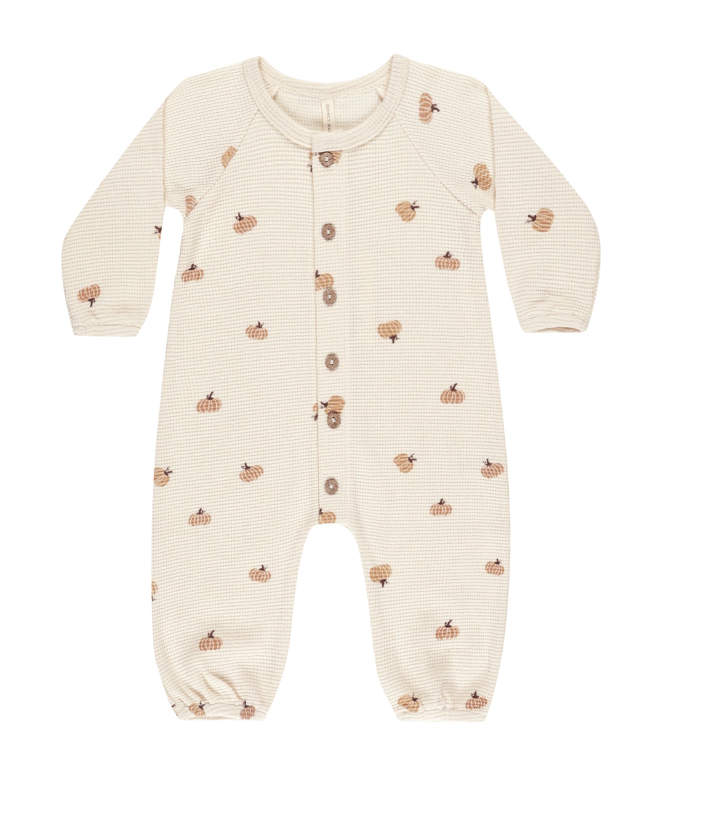 Pumpkins Waffle Long Sleeve Jumpsuit