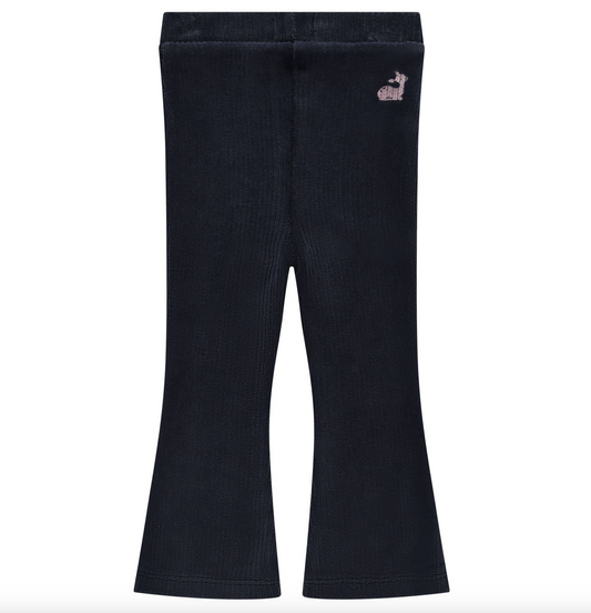 Indigo Flared Rib Pants