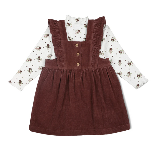 Plum Organic Corduroy Ruffle Dress Set