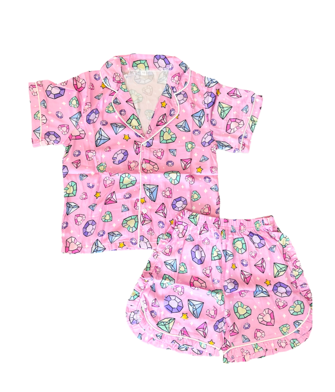 Jewels Print Silk Loungewear Set