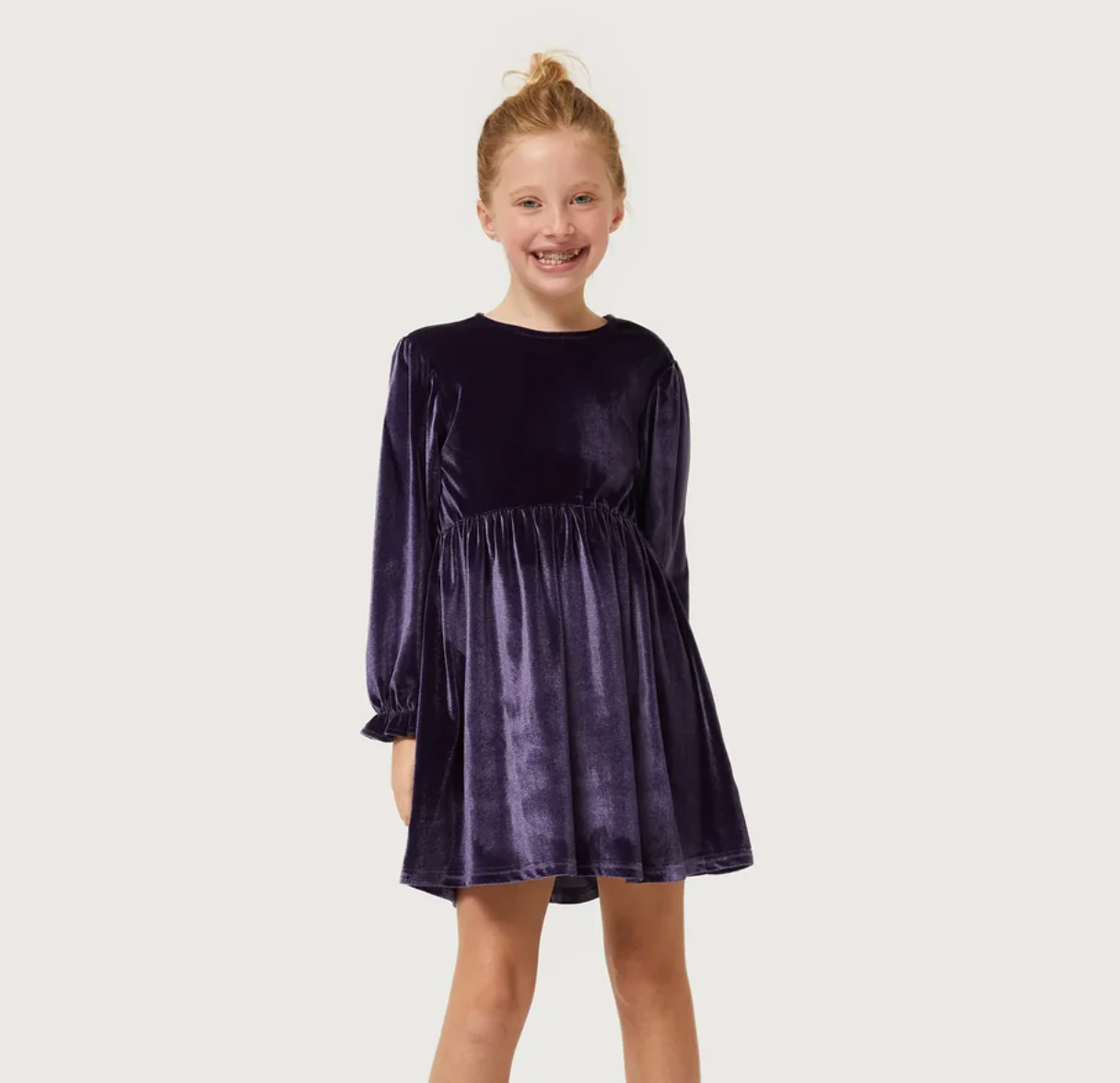 Short Purple Velvet Dress