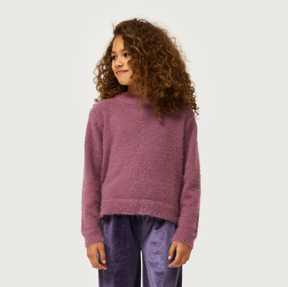 Purple Textured Knit Sweater