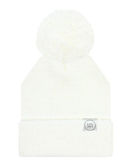 Ivory Pom Beanie