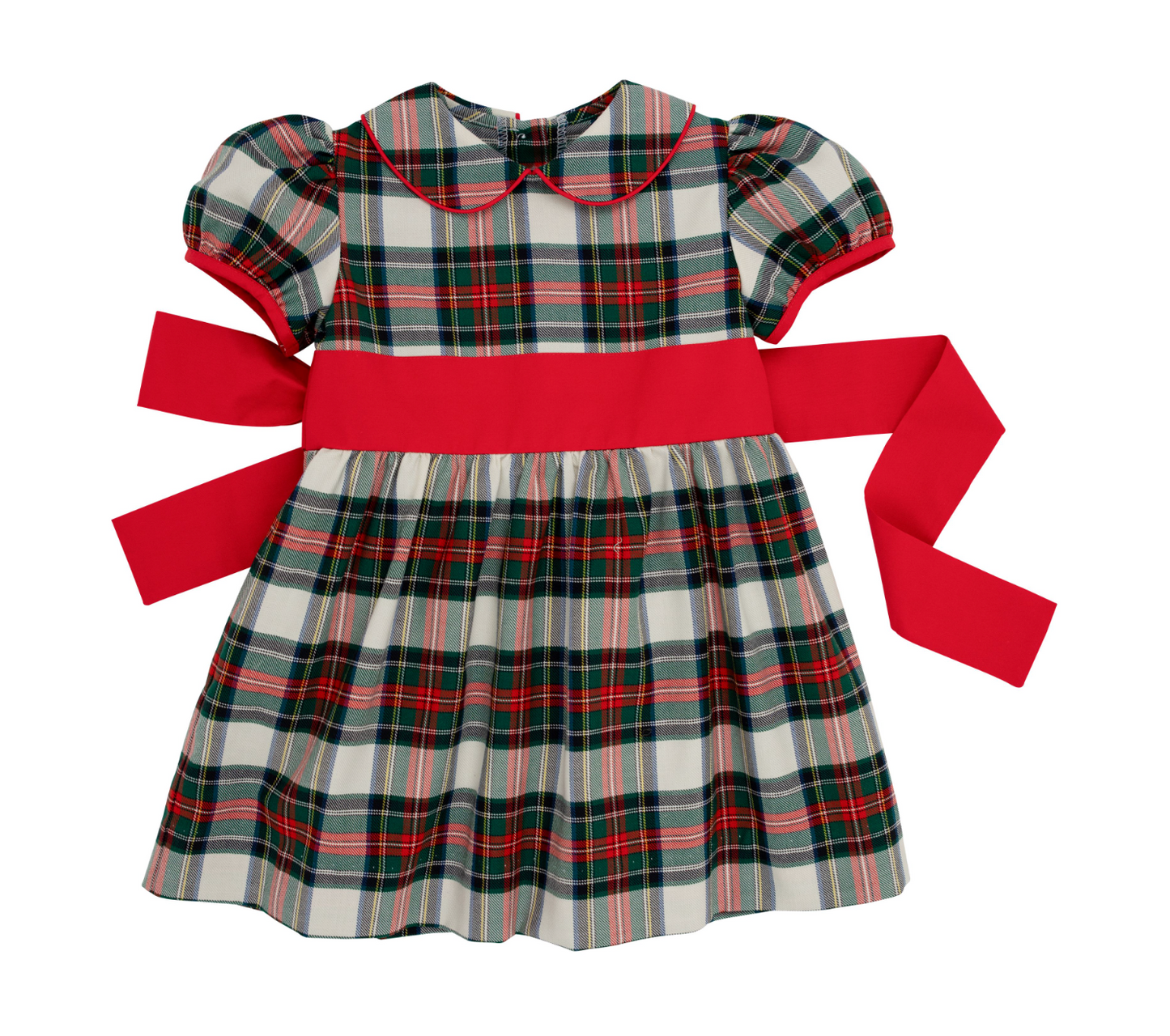 Cindy Lou Sash Dress Aiken Place Plaid/Richmond Red