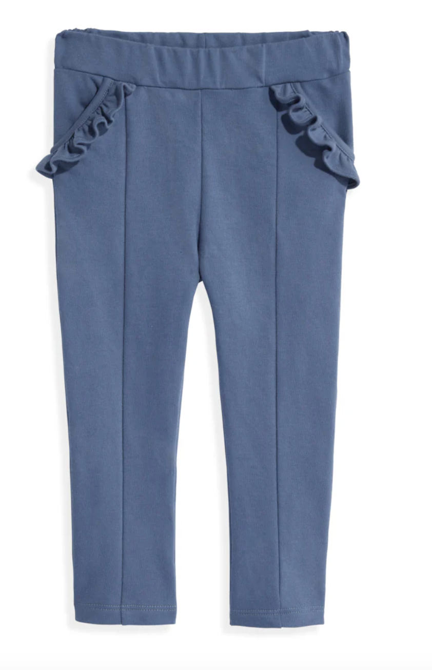 Steel Blue Pocket Ruffle Leggings