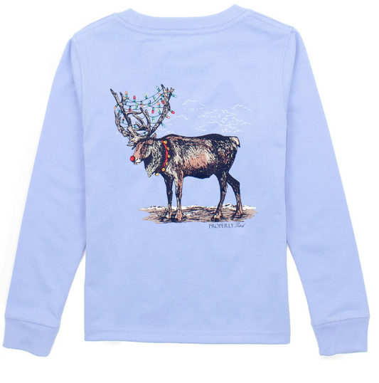 Boys Reindeer LS Light Blue