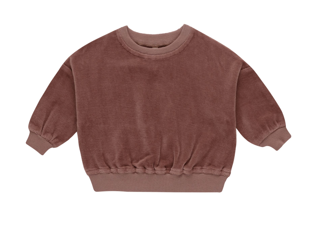 Velour Relaxed Sweatshirt Cranberry