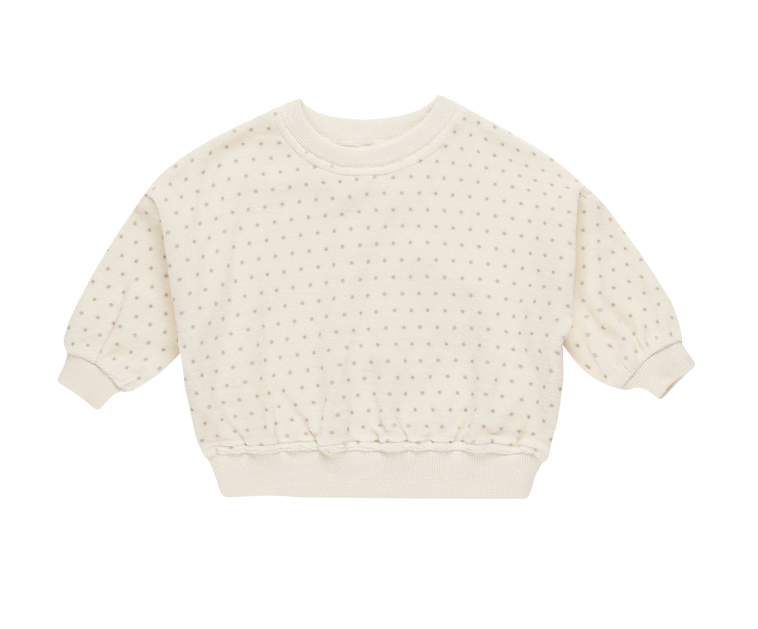 Velour Relaxed Sweatshirt Polka Dot