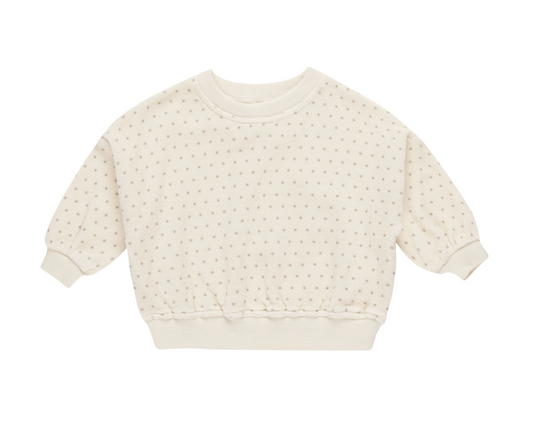 Velour Relaxed Sweatshirt Polka Dot