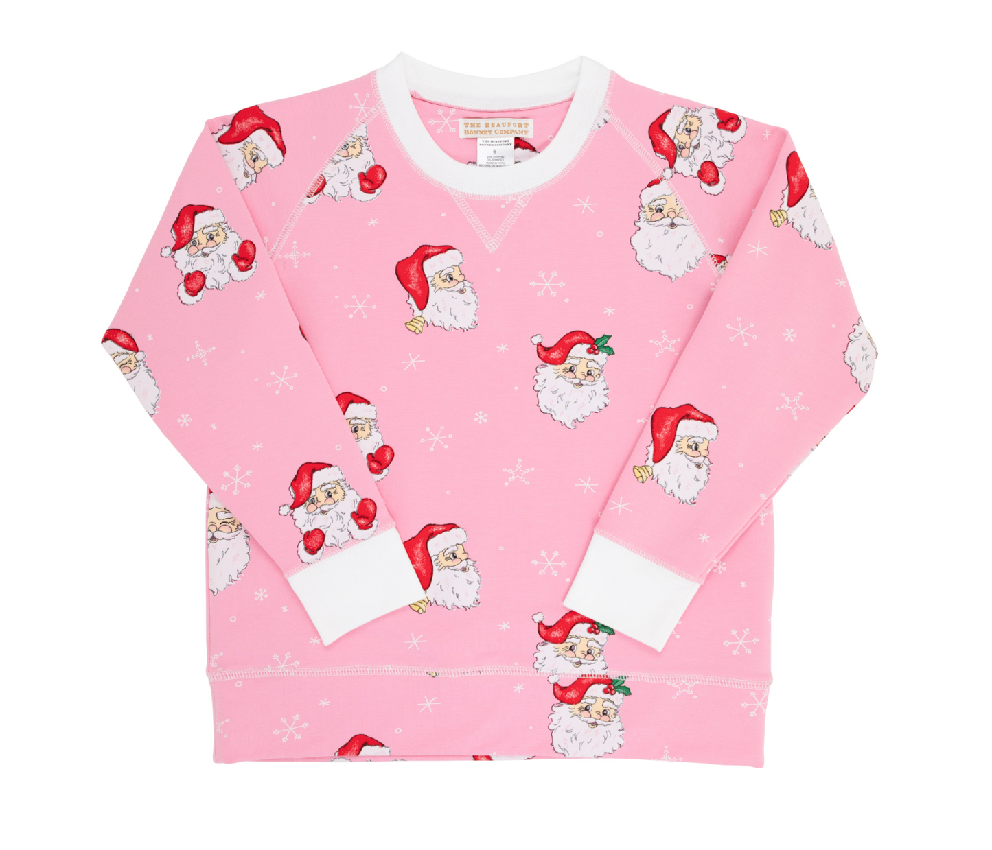 Cassidy Comfy Crewneck Dear Dear Santa(Hamptons Hot Pink)/Worth Avenue White