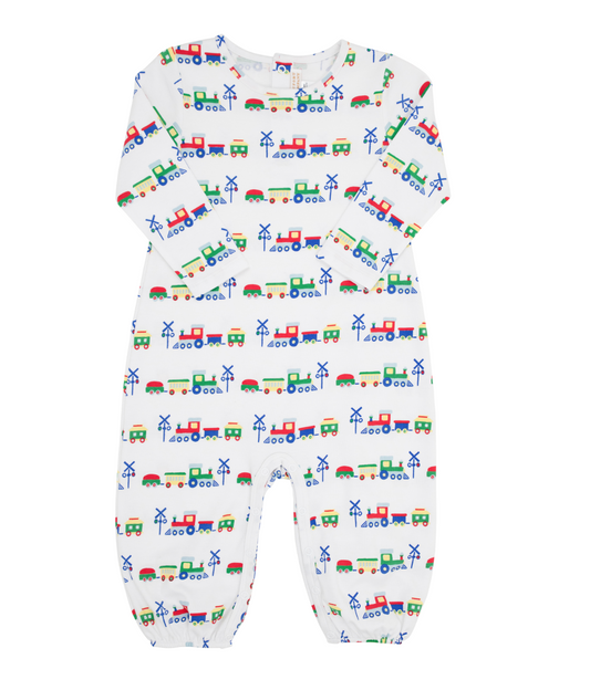 Long Sleeve Patton Play Romper Chatham Choo Choo