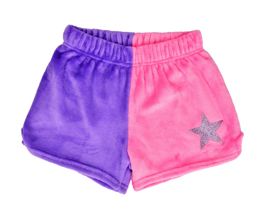 Purple and Pink Star Color Block PJ Short