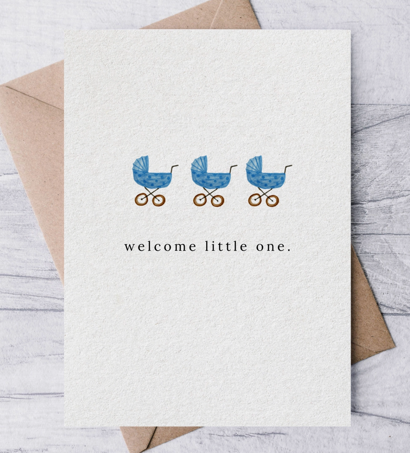 Welcome Little One Card Blue