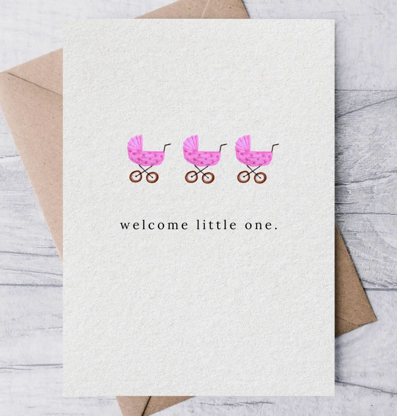 Welcome Little One Card Pink