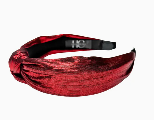 Red Shimmery Metallic Knotted Headband