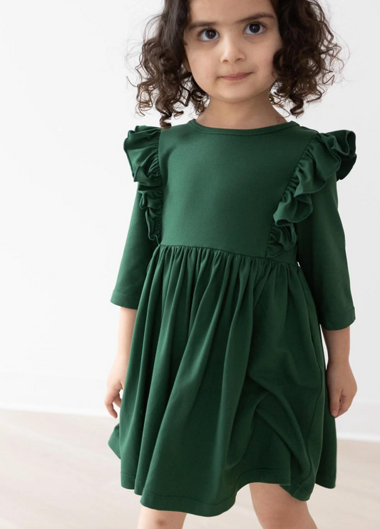 Spruce Ruffle Twirl Dress