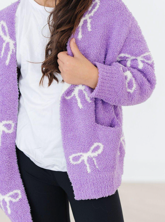 Lilac Bow Cardigan