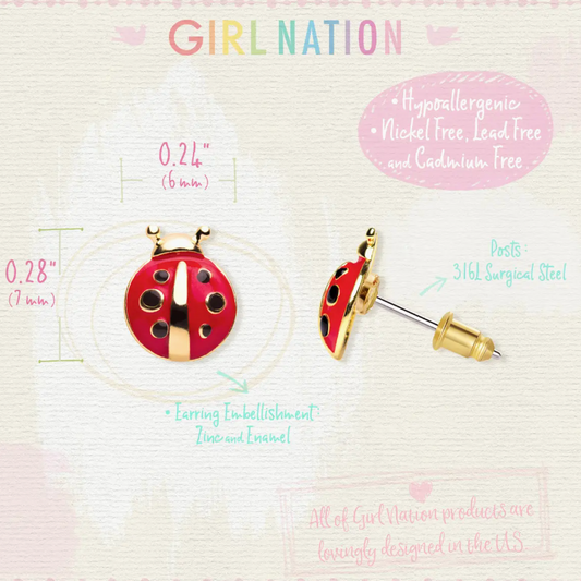 Ladybug Stud Earrings